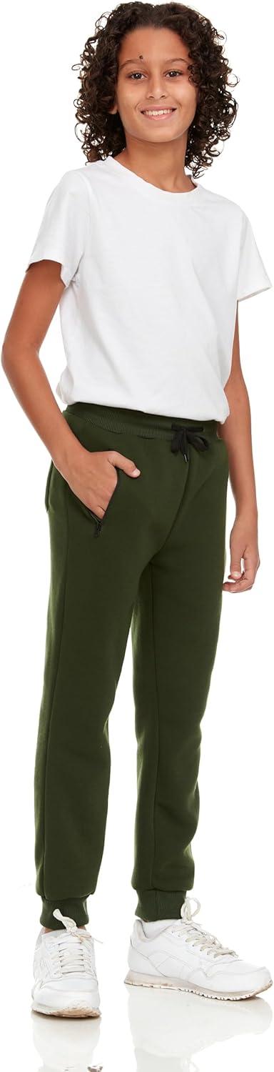 imagePURE CHAMP 3Pk Boys Sweatpants Fleece Athletic Workout Kids Clothes Boys Joggers with Zipper Pocket and Drawstring Size 420Set3