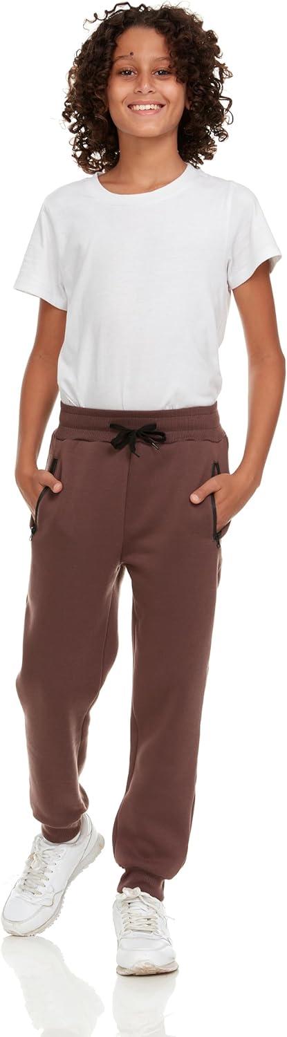 imagePURE CHAMP 3Pk Boys Sweatpants Fleece Athletic Workout Kids Clothes Boys Joggers with Zipper Pocket and Drawstring Size 420Set4