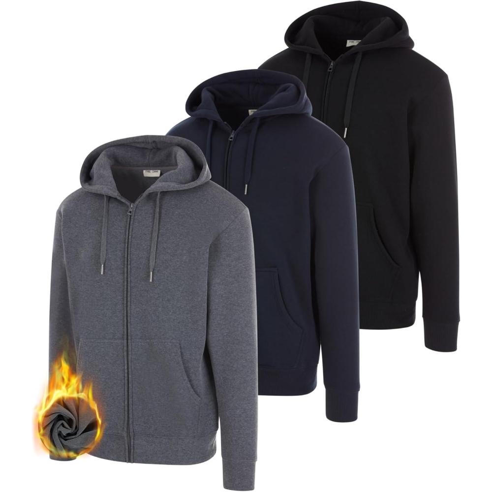 imagePURE CHAMP 3 Pack Fleece Hoodies for Men Long Sleeve Essentials Hoodie Cotton Active Athletic Workout Sweatshirts for MenSet7