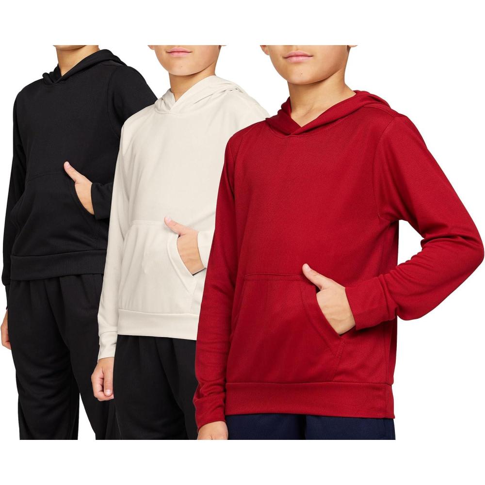 imagePURE CHAMP 3 Pack Mesh Boys Hoodies Active Athletic Quick Dry Pullover Hoodies For Boys Essentials Hoodie Lightweight 420Set 5