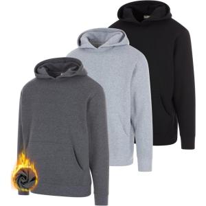 PURE CHAMP 3 Pack Fleece Hoodies for Men Long Sleeve Essentials Hoodie Cotton Active Athletic Workout Sweatshirts for Men(Set1)