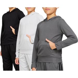 PURE CHAMP 3 Pack Mesh Boys Hoodies Active Athletic Quick Dry Pullover Hoodies For Boys Essentials Hoodie Lightweight 4-20(Set 1)