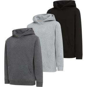 PURE CHAMP Boys Hoodies 3 Pack Fleece Pullover & Zip-Up Sweatshirts for Boys Kids Youth Plain Basic Everyday Wear Sizes 4-20(Set1)