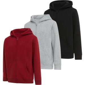 PURE CHAMP Boys Hoodies 3 Pack Fleece Pullover & Zip-Up Sweatshirts for Boys Kids Youth Plain Basic Everyday Wear Sizes 4-20(Set10)