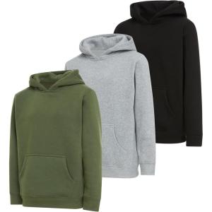 PURE CHAMP Boys Hoodies 3 Pack Fleece Pullover & Zip-Up Sweatshirts for Boys Kids Youth Plain Basic Everyday Wear Sizes 4-20(Set3)