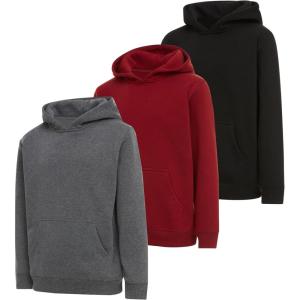 PURE CHAMP Boys Hoodies 3 Pack Fleece Pullover & Zip-Up Sweatshirts for Boys Kids Youth Plain Basic Everyday Wear Sizes 4-20(Set4)