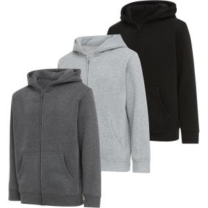PURE CHAMP Boys Hoodies 3 Pack Fleece Pullover & Zip-Up Sweatshirts for Boys Kids Youth Plain Basic Everyday Wear Sizes 4-20(Set6)